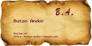Butso Andor névjegykártya